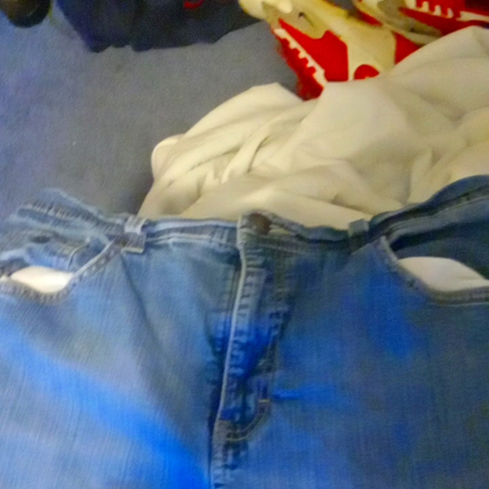 Blue denim boot cut jeans